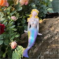 Sitting Mermaid Resin Siren Figurines for Fairy Garden Flower Pot Yard Aquarium Fishtank Bookshelf Home Decor 9Inch (Sitting Mermaid)