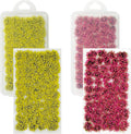 Static Grass Tuft Flower Cluster Vegetation Groups Artificial Model Grass Tufts DIY Miniature Colorful Flower Cluster for Model Railway Scenery Table Landscape, Yellow and Purple