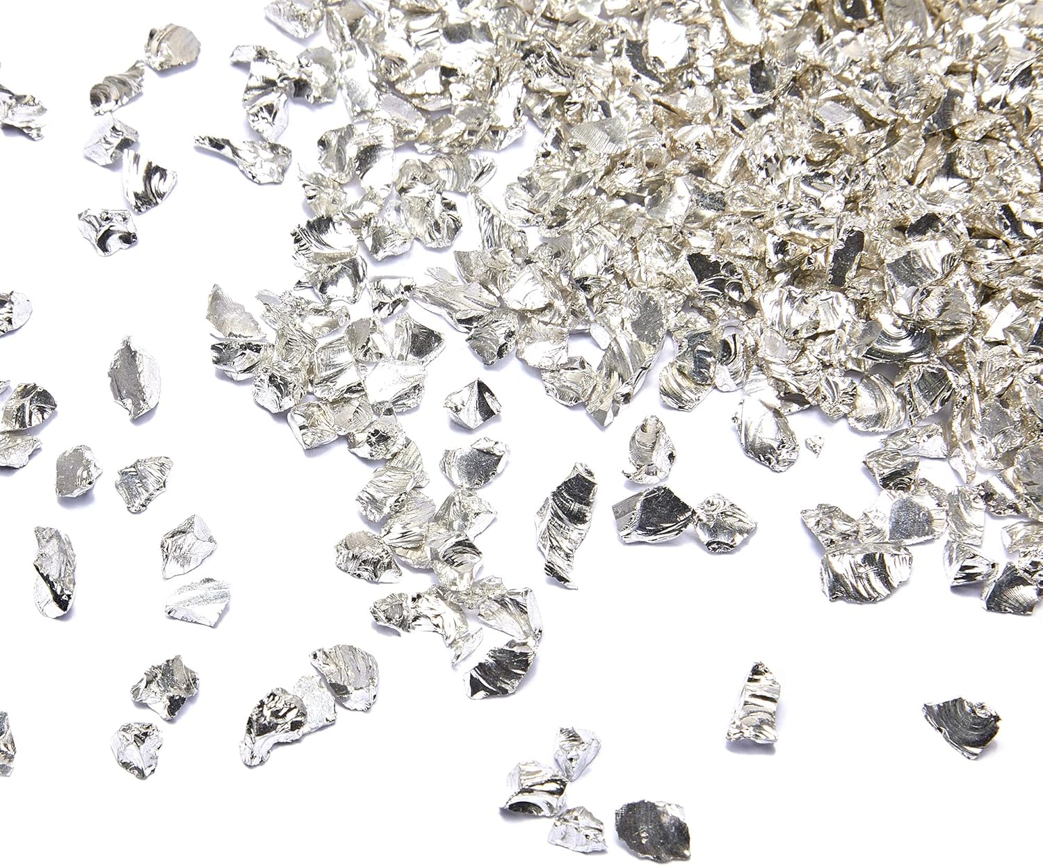 TWINKLING High Luster Fire Glass Gravel Stone Glitter,Broken Glass,Fire Gems Chips,Crushed Glass for Fire Pit Crafts Resin Art Aquarium Garden Decoration,3-6mm,1-Pound Jar (Silver)
