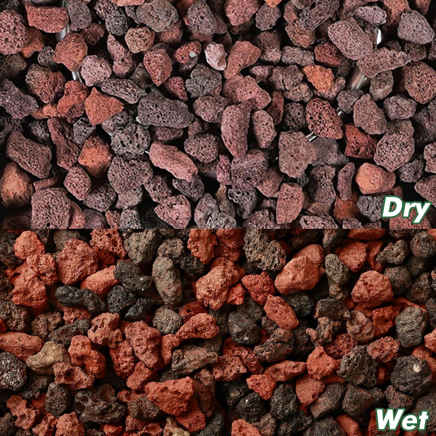 18 Pounds Mix Lava Rocks, 5-8 mm Red and Black Lava Rocks for Plants, Bonsai Rocks Horticultural Grit Soil Cover Gravel for Succulents and Hydroponics, Fairy Gardening, Top Dressing, Plant Drainage