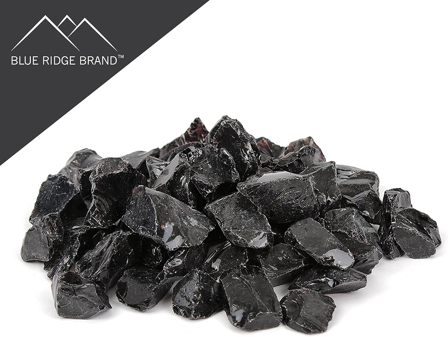 Fire Glass - Black Fire Pit & Fireplace Glass Rocks (10 Pound)