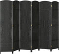 HOMCOM Room Divider, 6 Panel Folding Privacy Screen, 5.6' Tall Freestanding Wall Partition for Home Office, Bedroom, Black