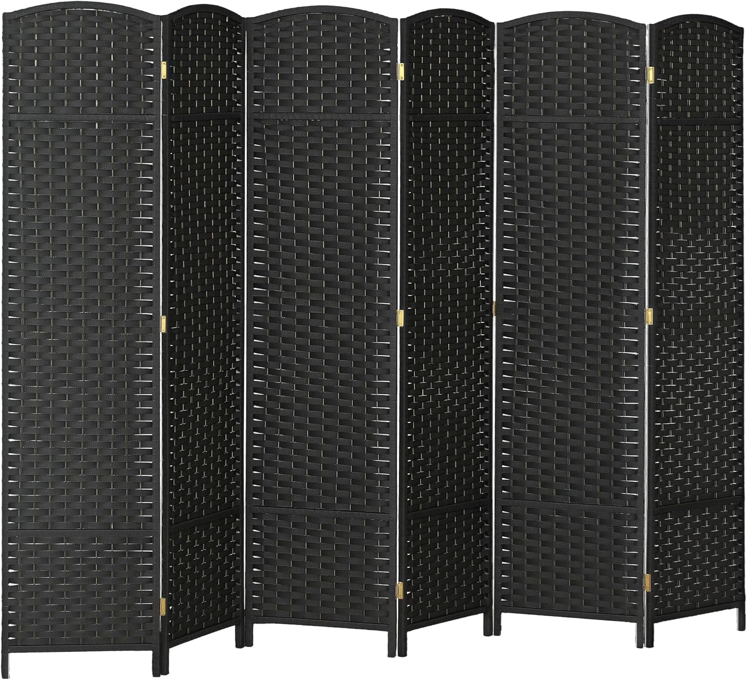 HOMCOM Room Divider, 6 Panel Folding Privacy Screen, 5.6' Tall Freestanding Wall Partition for Home Office, Bedroom, Black