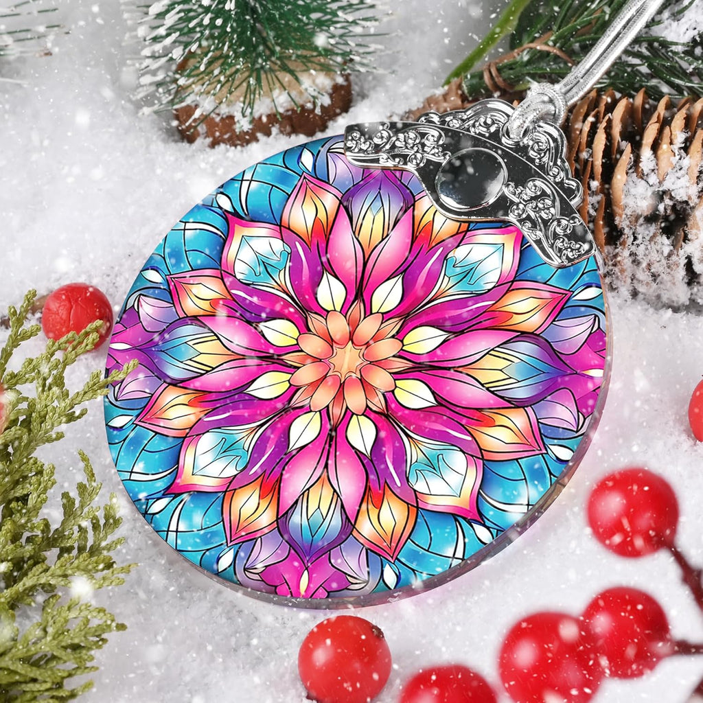 Lotus Flower Christmas Ornament - Hanging Decor & Suncatcher - Gifts for Lotus Lovers