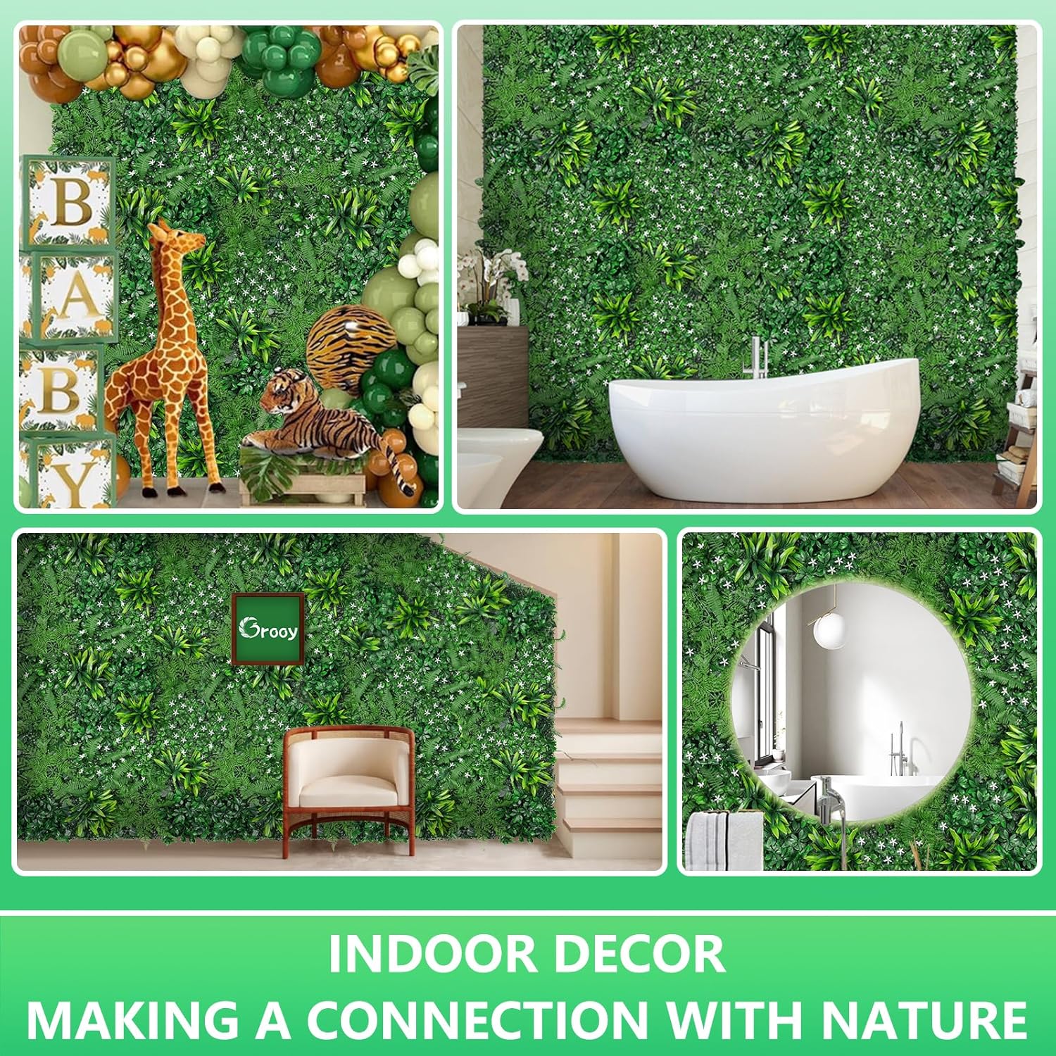 Grass Wall, Artificial Boxwood Panels 20"x20"(12pcs), Privacy Hedge Fence Screen with UV Protection, Greenery Backdrop for Indoor Home Wedding Decor and Outdoor Garden Backyard