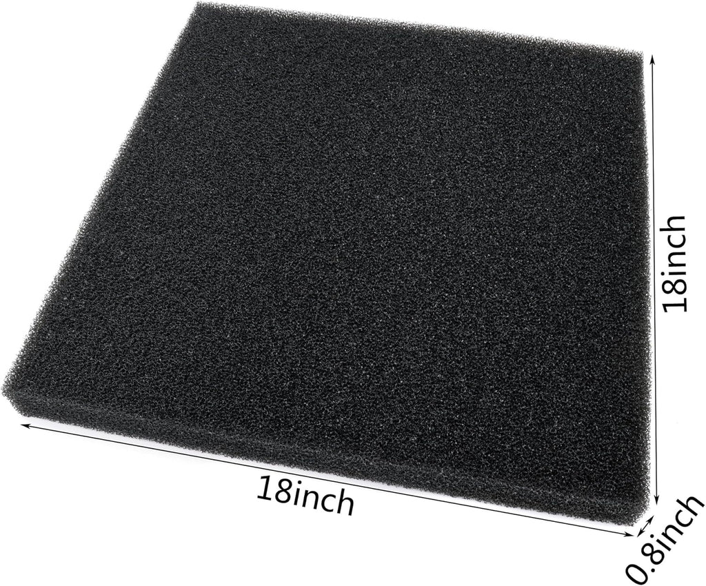 Aquarium Filter Bio Sponge Pad, Foam Sponges Filter Media, Cut fit it Filter Accessories for Fish Tanks and Ponds (18"x18"x1.6" (20PPI) 1 Pack)
