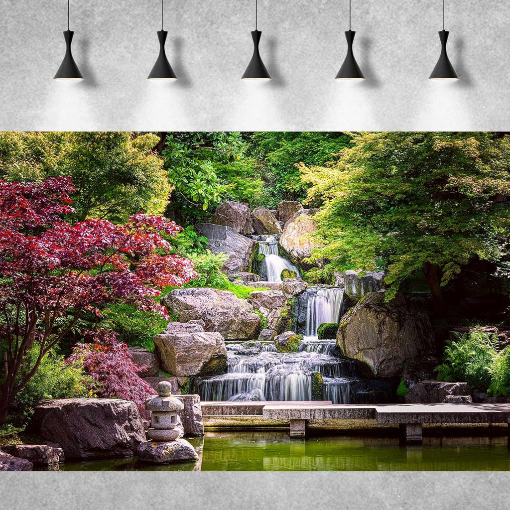 Waterfall Aquarium Background Kyoto Garden Style Terrarium Background Forest Huge Rocks Fish Tank Background Falls Stream River Aquarium Backdrop Waterfall Reptile Habitat Background 60x24in