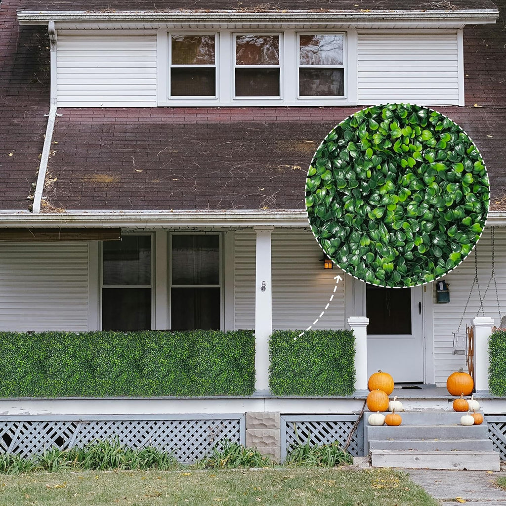 Artificial Ivy Privacy Fence Screen: 120"x 40" (33.5 SQFT) UV-Anti Faux Boxwood Roll Grass Wall Panels for Patio Balcony Privacy, Garden, Backyard Greenery Wall Backdrop Decor