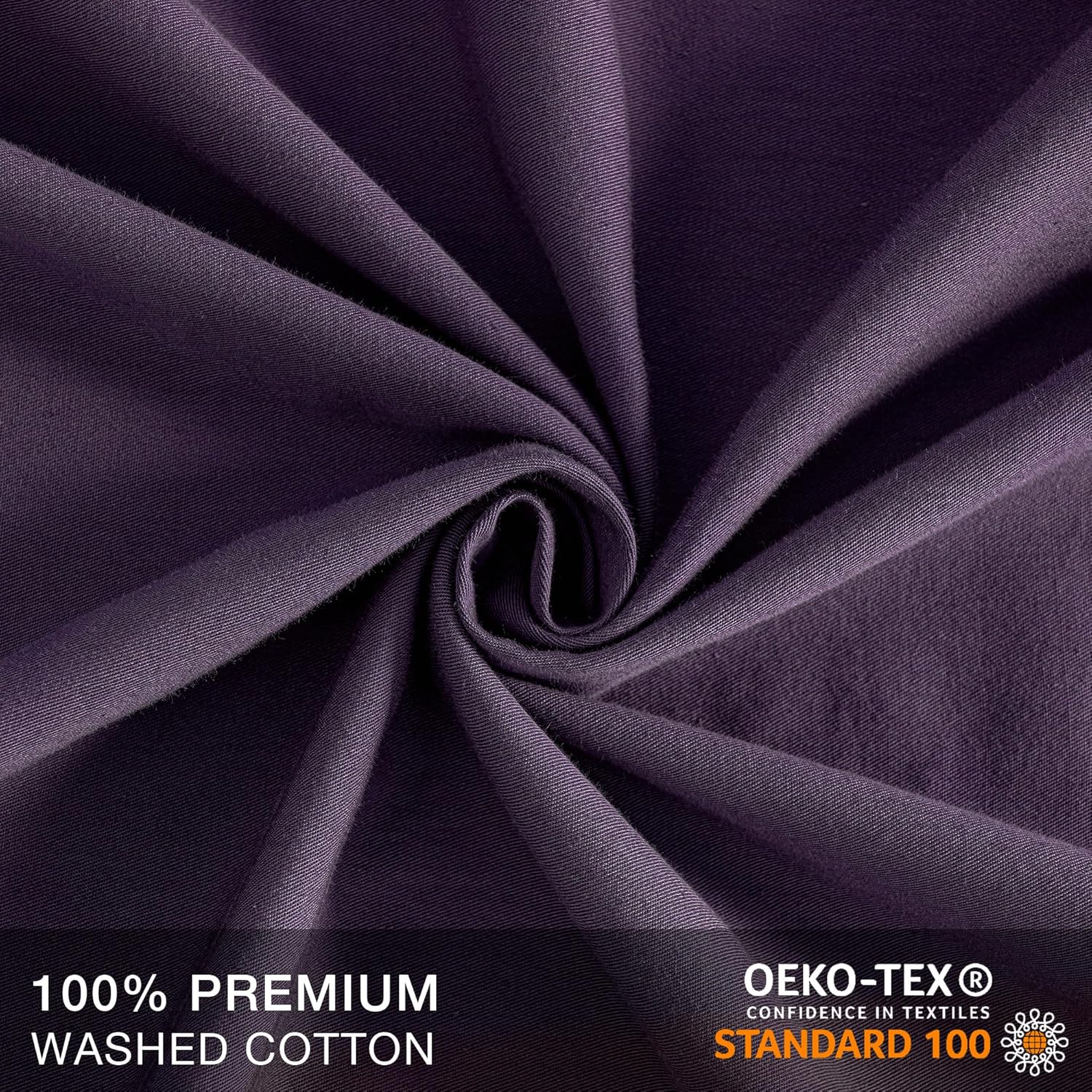 JELLYMONI Pillowcases King Set of 2 Cotton Envelope Pillow Covers Purple 20×36in Bed Pillow Cases 100% Washed Cotton Soft Breathable (Pillows are not Included)