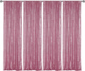 Sugargirl Pink Sequin Backdrop Curtain 4 Panels 2FTx8FT Glitter Pink Background Drapes Sparkle Photography Backdrop for Party Wedding Birthday Wall Decoration