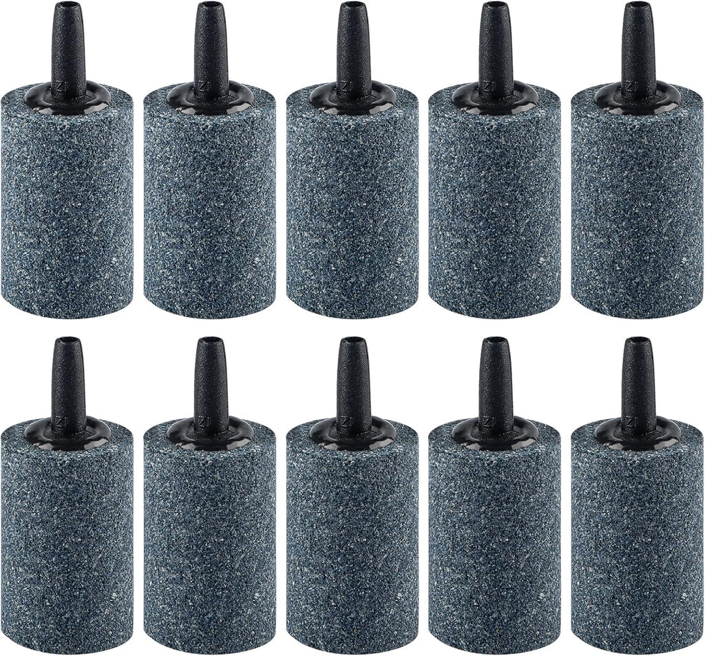 Pawfly Aquarium 1.2 Inch Air Stone Cylinder Bubble Diffuser Release Tool for Nano Air Pumps Small Buckets Fish Tanks and Outdoor Garden DWC Reservoirs, 10 Pack