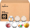 JoyServe 16 Oz Plastic Fish Bowl (60 Pack) 4 Inch Heavy Duty Plastic Ivy Bowls, for Candy, Carnival Games, Prizes, Centerpieces and Party Decoration Supplies, BPA-Free