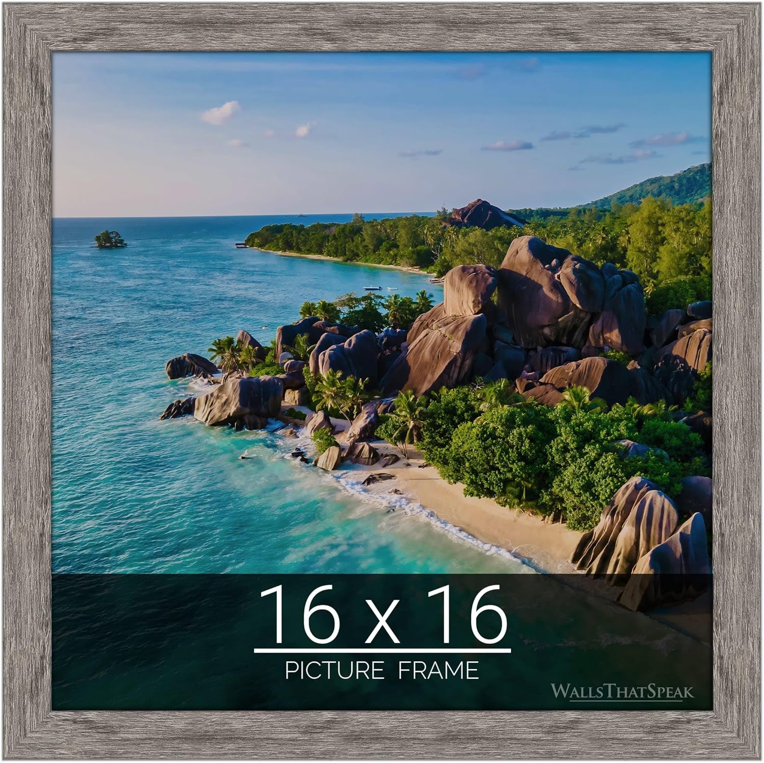 wallsthatspeak 16x16 Gray Barnwood Picture Frame for Puzzles Posters Photos or Artwork
