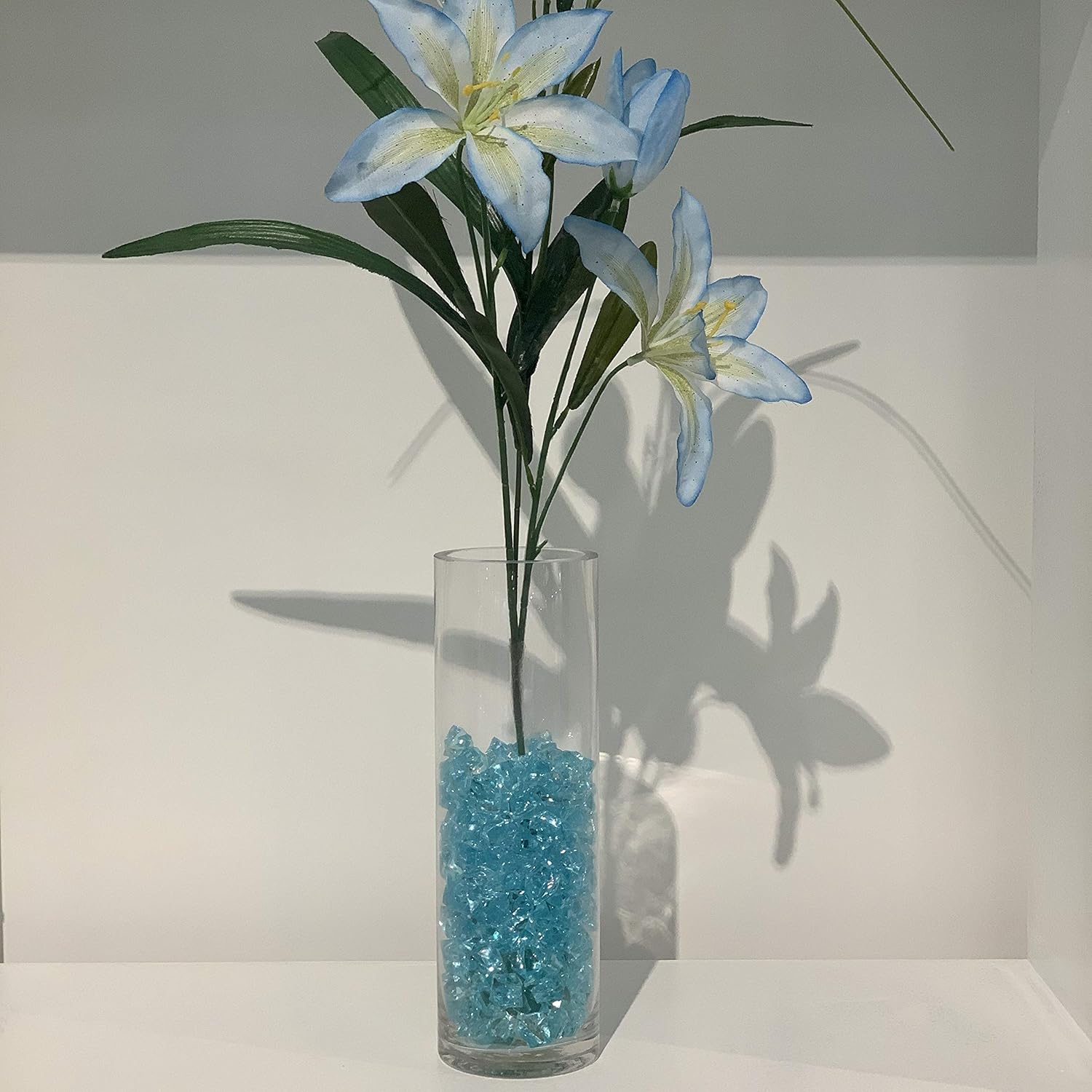 WGVI Quality Thick Weighted Clear Cylinder Glass Vases, 3" W x 10" H, Flower Bud Vase Skinny Narrow Floral Bouquet Container Centerpieces Tabletop Pen Brush Holder, Bulk Wholesale, 6 Pieces