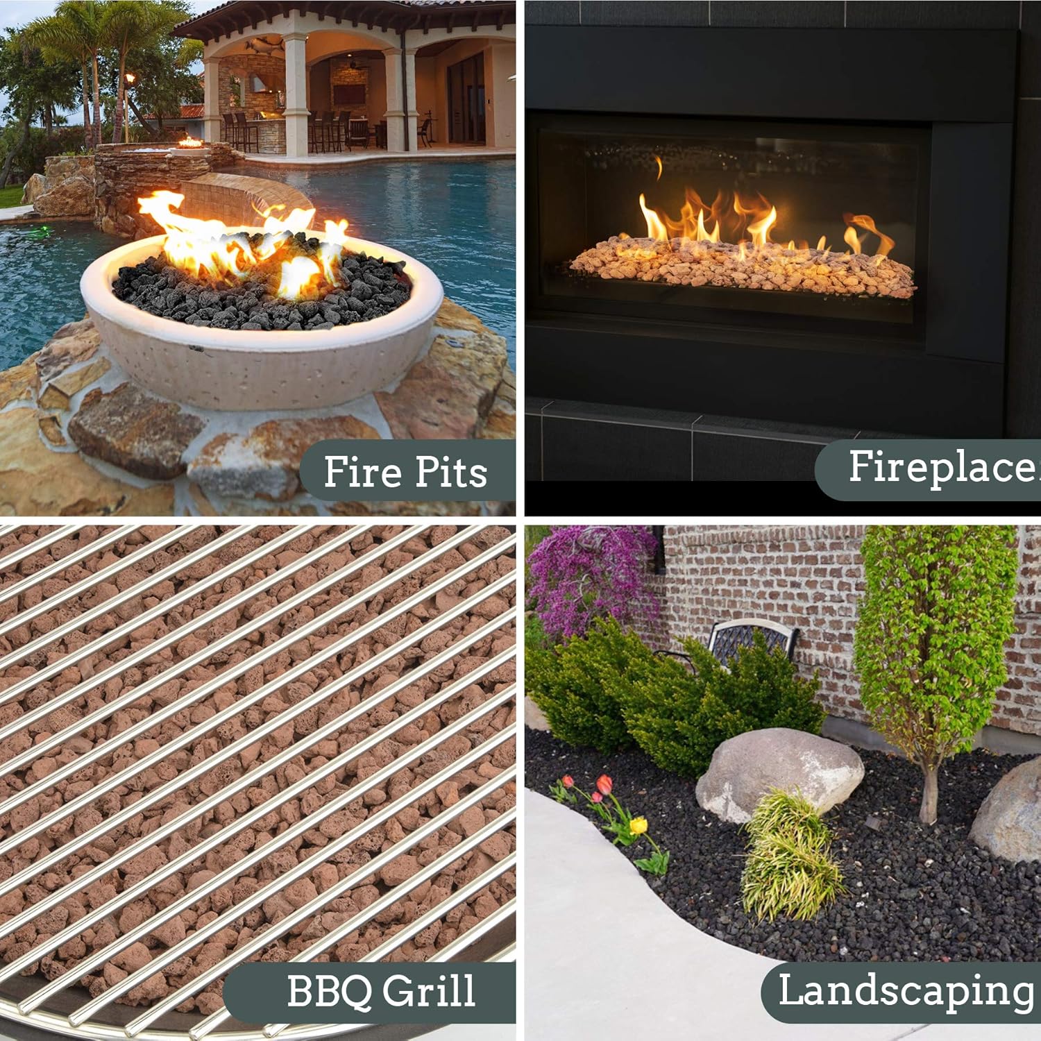 Mr. Fireglass Natural Lava Rock, 0.4"-0.8" Small Volcanic Lava Rock for Indoor & Outdoor Fire Pits, Fireplaces, Fire Bowls & Fire Table, Decorative Garden Landscaping, Potted Plants -10 Pounds, Red