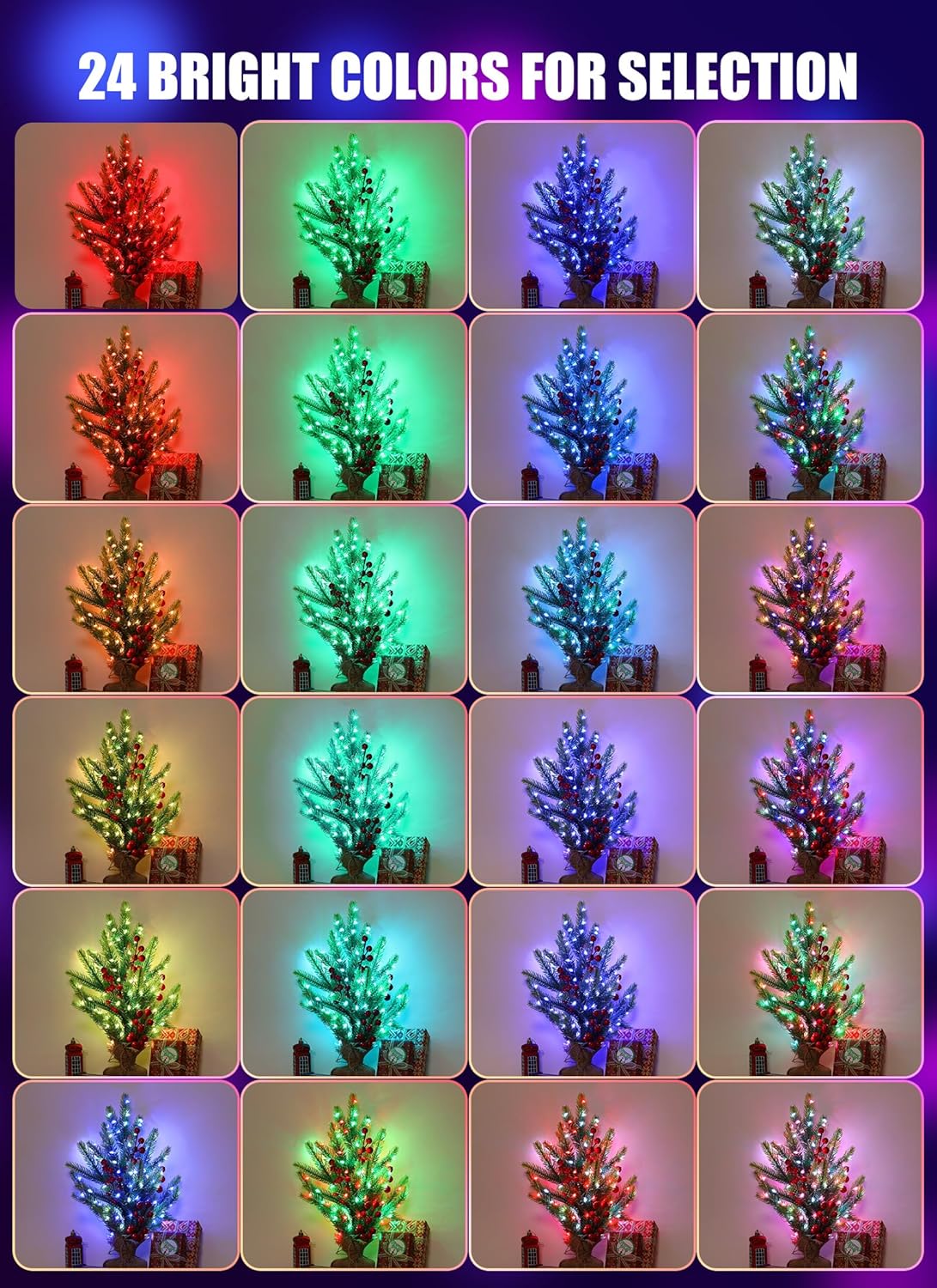 Minetom Upgraded Color Changing Fairy String Lights - 66 ft 200 LED 24 Colors USB Silver Wire Lights with Remote and Timer for DIY Bedroom Party Indoor Christmas Decoration, Adapter Included