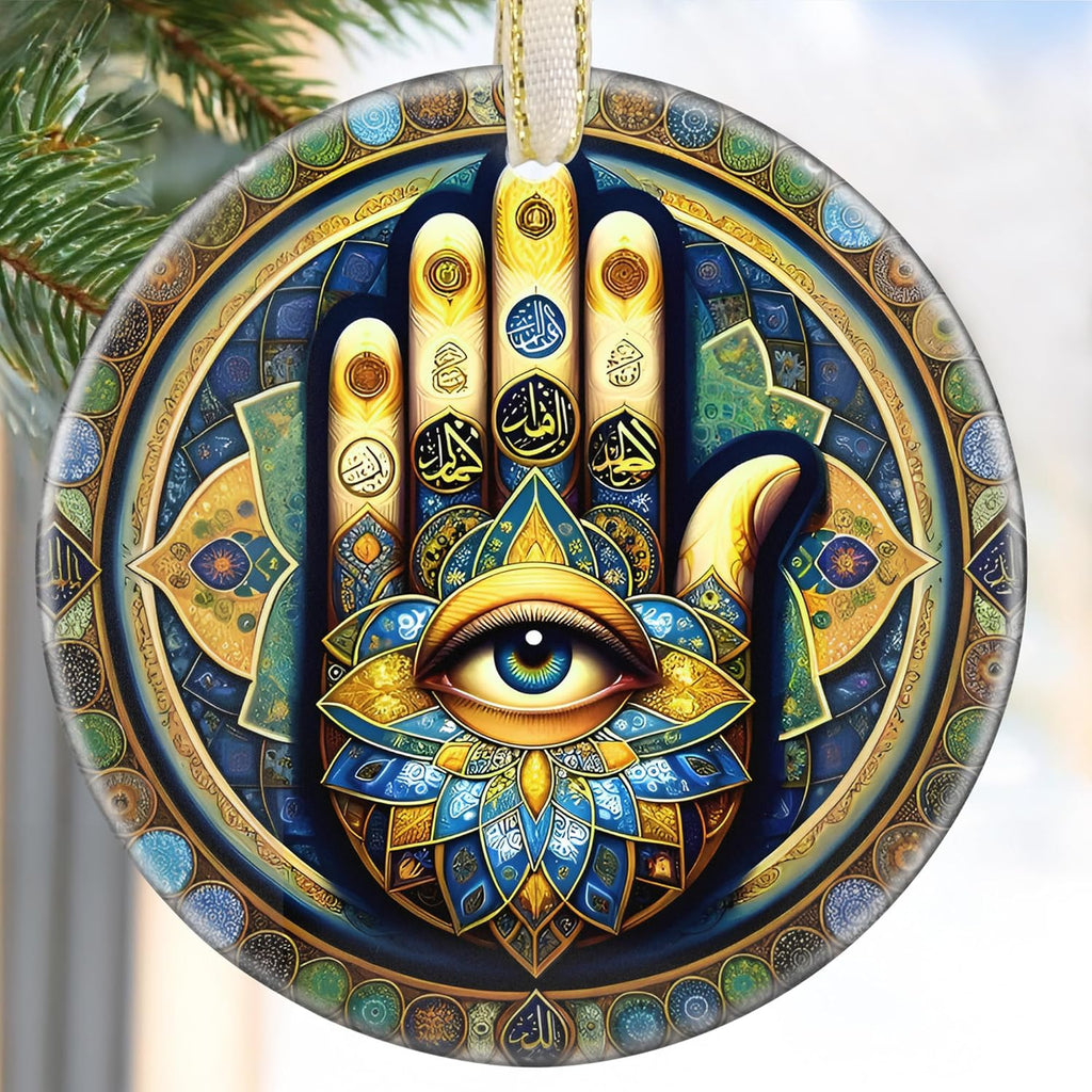 2025 Christmas Ornament - Christmas TRE Decoration, Round Ceramic Holiday Decor - Gift Idea for Friends and Exchange