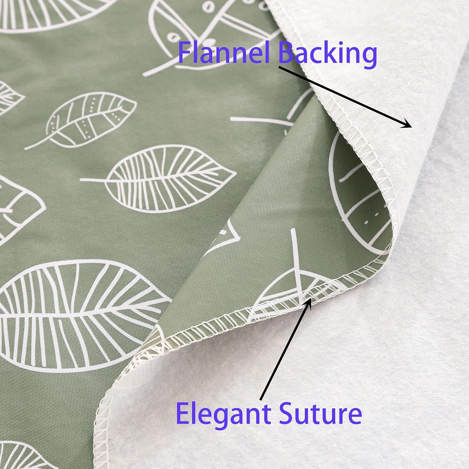 Walrus Heavy Duty Vinyl Tablecloth with Flannel Backing Waterproof Oil-Proof Plastic Table Cloth Stain-Resistant Wipeable Rectangle or Square Table Cover for Indoor and Outdoor (Leaf, 54X54 Inch)