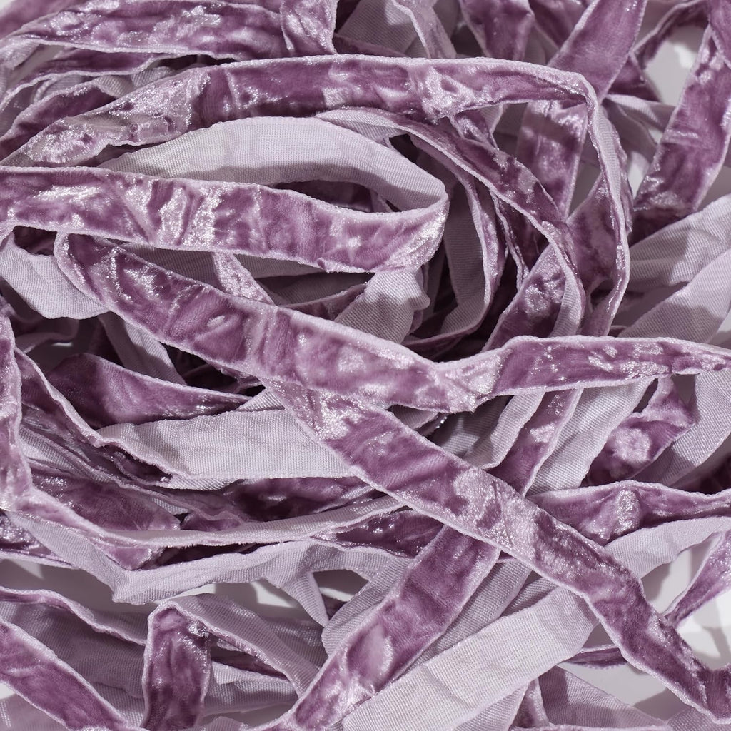 MAYREEL 3/8 Inch Dusty Purple Crushed Velvet Ribbon Lilac Vintage for Flower Bouquet Gift Wrapping Wedding Invitations Crafts Christmas Decorations Party 25 Yards