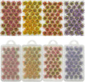 Woohome Static Grass Tuft Model Gras s Tufts, 128 PCS Railway Artificial Grass 4 Colors Bushy Tuft Flower Cluster Vegetation Groups for DIY Building Model Train Landscape Railroad Scenery