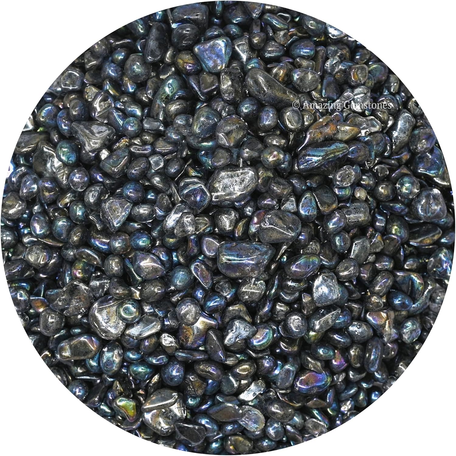 Amazing Gemstone Titanium Aura Quartz Crystal Chips Aquarium Gravel Rocks - Bulk Fish Tank Gravel, Small Tumbled Stone Chips and Tiny Crystals for Decoration (Natural AAA Grade)