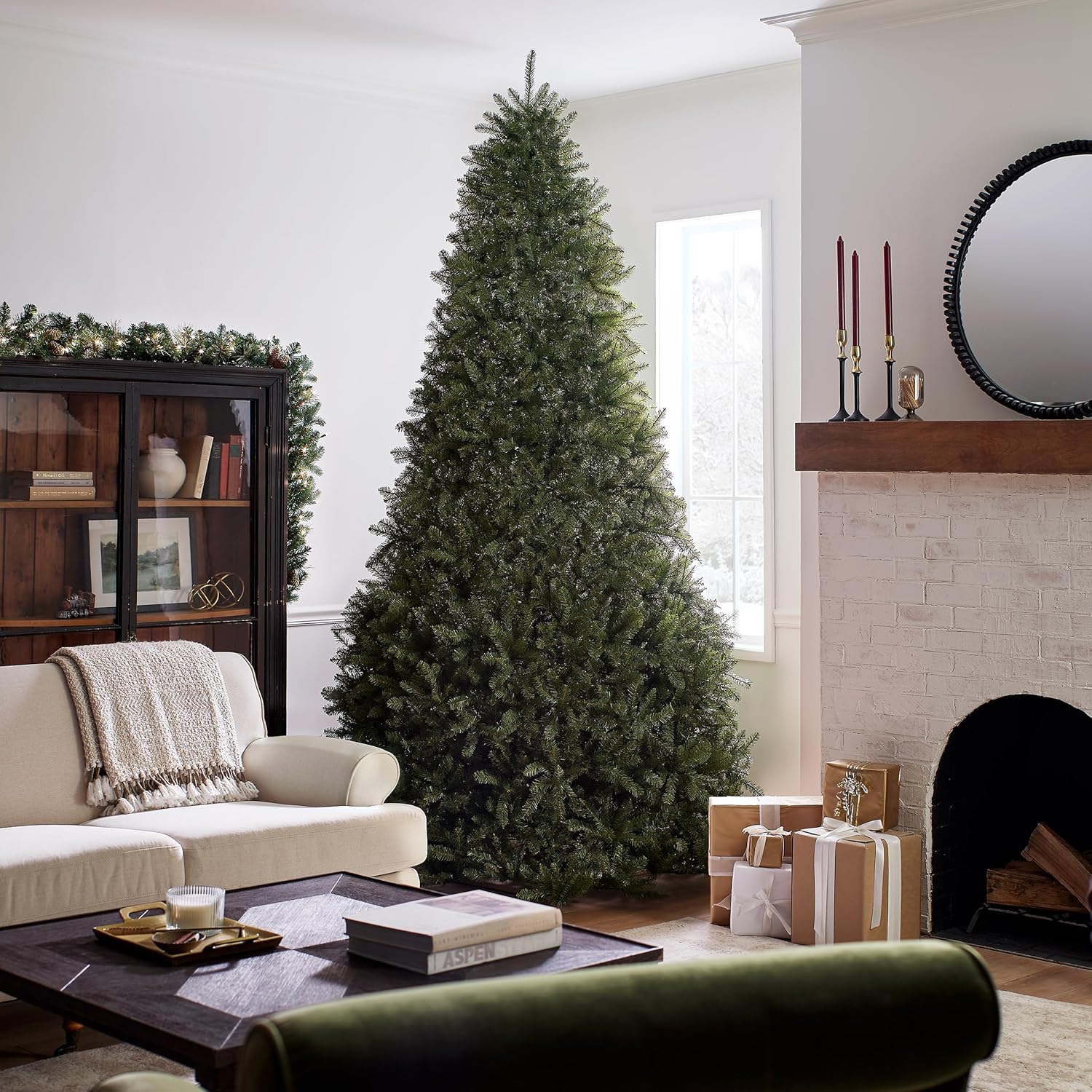 National Tree Company 10 ft Unlit Dunhill Fir Full Artificial Christmas Tree, 5,090 Tips, Includes Stand, Green
