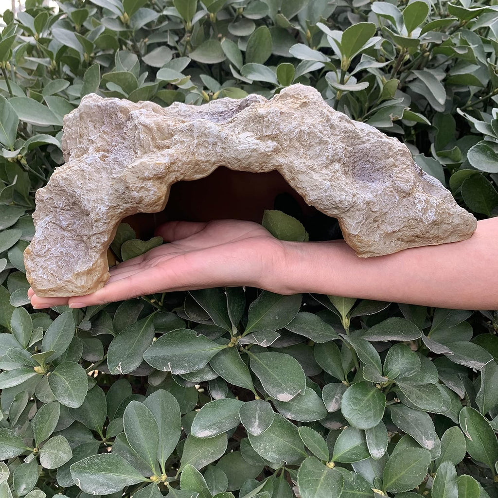 Oversize Resin Rock Reptile Hides and Caves - Large Aquarium Habitat Hideouts for Bearded Dragon, Snakes, Tortoise - Lizard Hiding Spot for Terrarium Hideaway