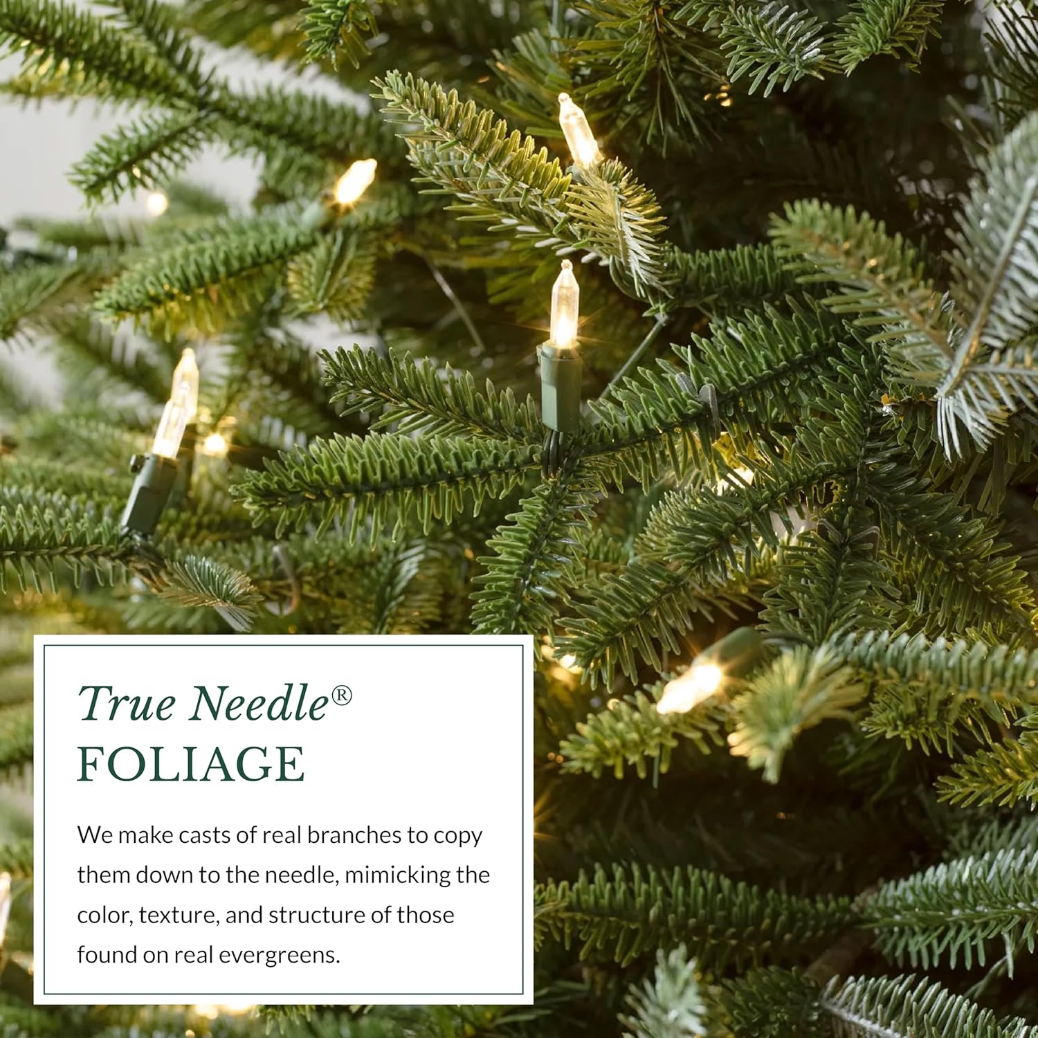 Balsam Hill European Silver Fir - Elegant Artificial Christmas Tree with True Needle Foliage Available Unlit or with LED Clear Lights, LED Clear, 7'