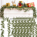 12 Pcs 5.6ft Artificial Christmas Garland Faux Cedar Cypress Garlands Realistic Leaves Hanging Greenery Plant for Christmas Table Fireplace Wall Mantle Indoor Xmas Decor