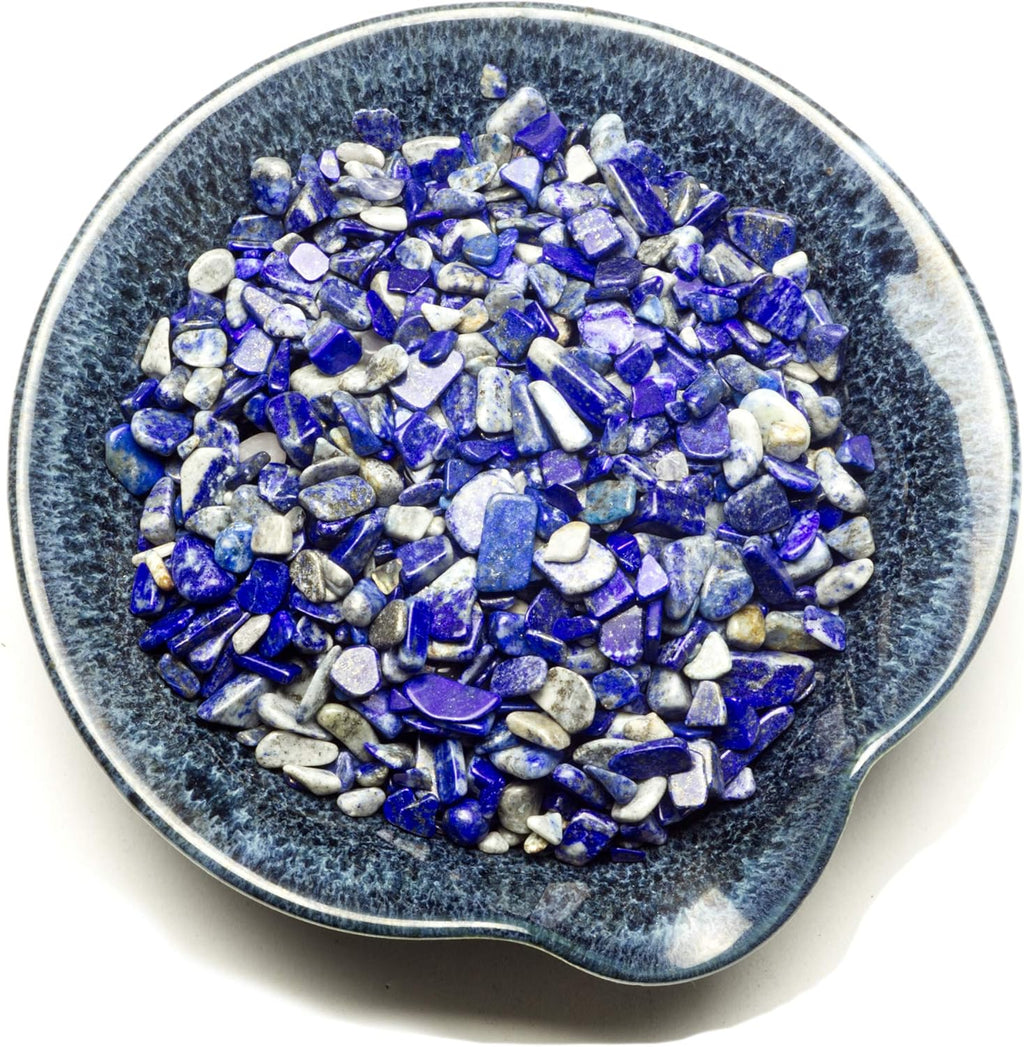 Cherry Tree Collection 1/2 Pound Polished Tumbled Gemstone Chips, Pebbles, Crystal Chips Bulk for Jewelry Making, Healing, Plants, Succulents, Aquariums, Decoration, Chakra (Lapis)