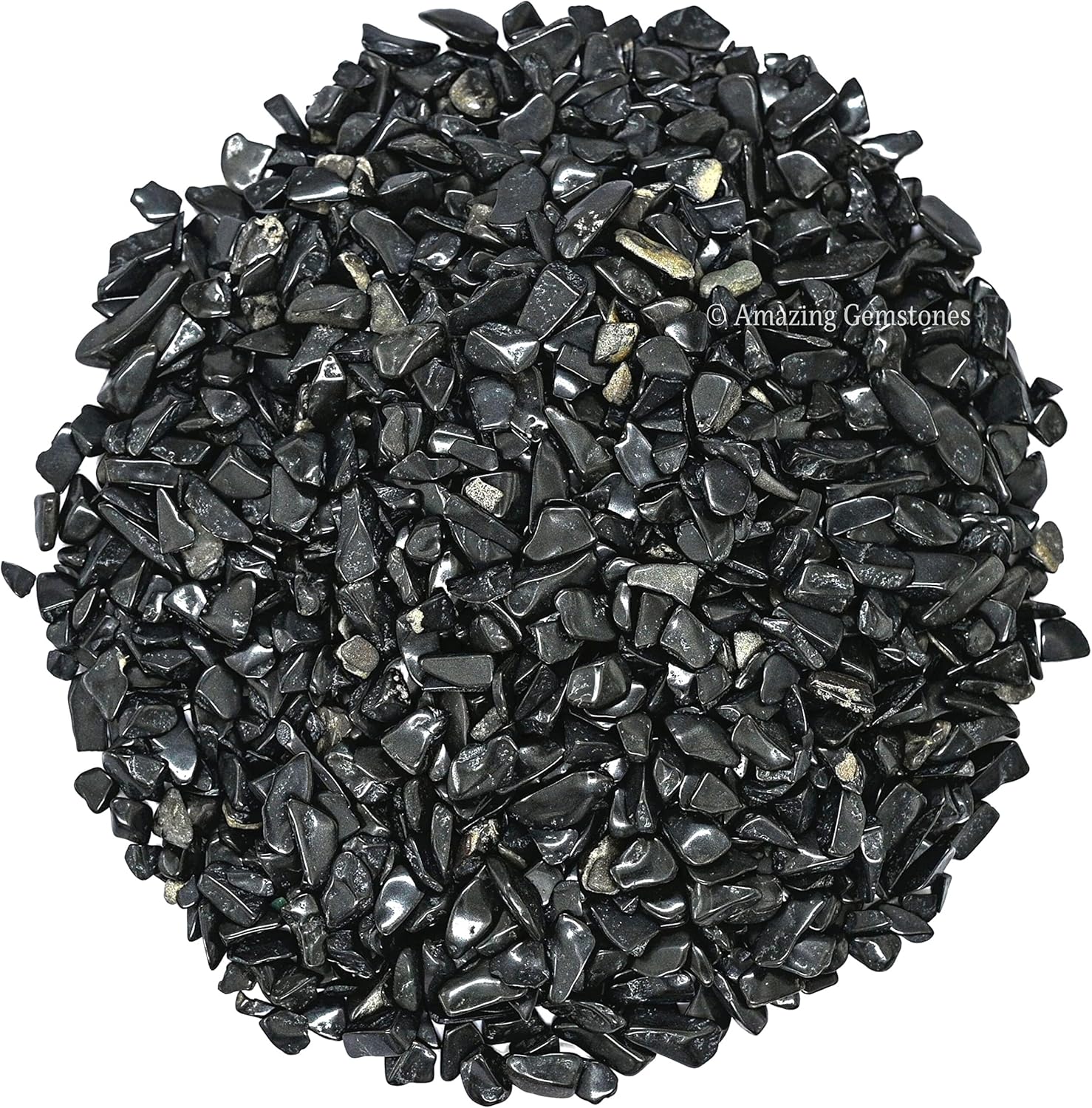 Amazing Gemstone Black Agate Crystal Chips Aquarium Gravel Rocks - Black Agate Chips Bulk Fish Tank Gravel, Small Tumbled Stone Chips and Tiny Crystals for Decoration (Natural AAA Grade Gemstones)