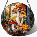 8-Inch Mushroom Suncatcher Ornament: Stained Glass Window Hanging & Decor, Sun Catchers Indoor Window — Gifts for Christmas & Holidays, Ideal Gifts for Nature and Mushroom Lovers, Gift Idea