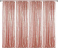 Sugargirl Rose Gold Sequin Backdrop Curtain 4 Panels 2FTx8FT Glitter Rose Gold Background Drapes Sparkle Photography Backdrop for Party Wedding Birthday Wall Decoration