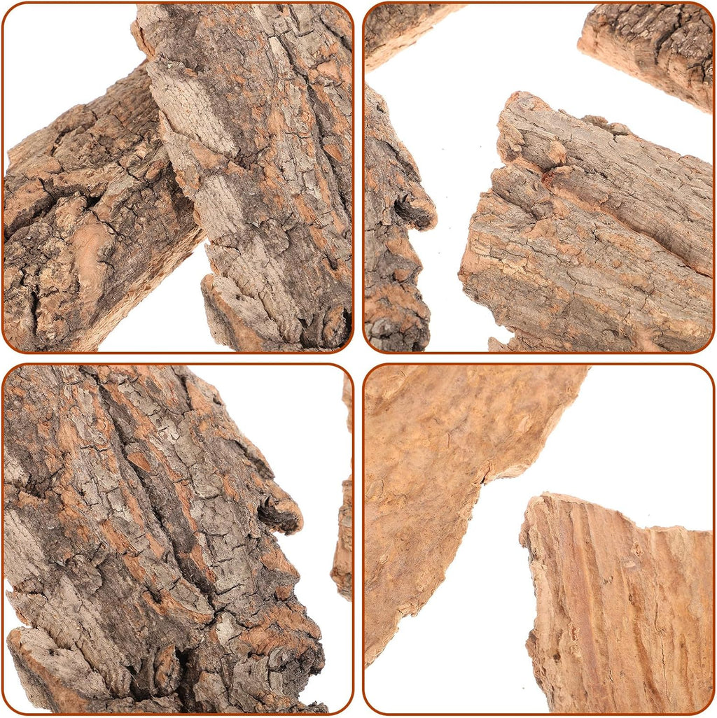 4pcs Reptile Bark Decor Wood Reptile Terrarium Bark Decor Cork Barks Hide for Spider Lizard, Light Brown, 5. 11 X 1. 49 X 0. 39 Inch