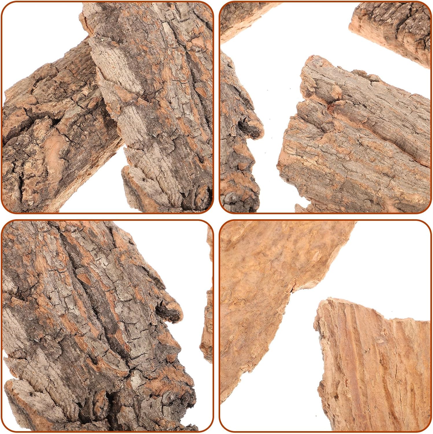 4pcs Reptile Bark Decor Wood Reptile Terrarium Bark Decor Cork Barks Hide for Spider Lizard, Light Brown, 5. 11 X 1. 49 X 0. 39 Inch
