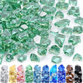 GasSaf 1/2 Inch Fire Glass Reflective Tempered Fireglass Cut Crushed FireGlass for Fire Pit, Fireplace, Replaces Existing Gas Logs & Lava Rocks (20 Pound)(Green Reflective)