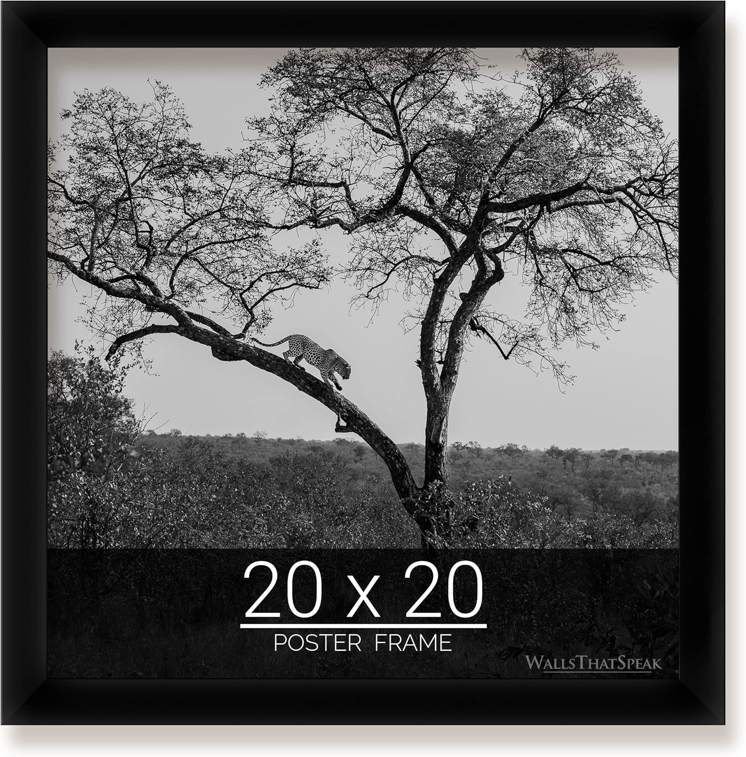 wallsthatspeak 20x20 Black Picture Frame for Puzzles Posters Photos or Artwork