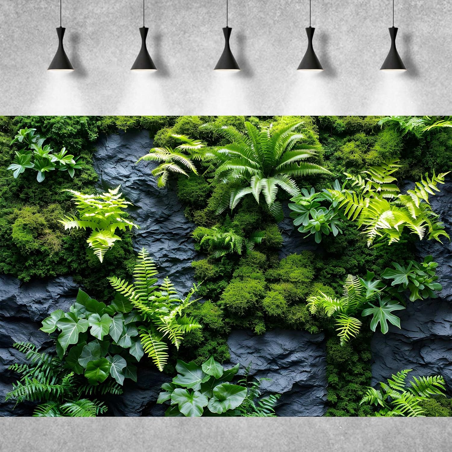 Rock Wall Reptile Habitat Background Greenery-Infused Room Vertical Moss Wall Terrarium Background Nature's Embrace Tropical Green Plants Fish Tank Background Moss Wall Aquarium Background 36x20in