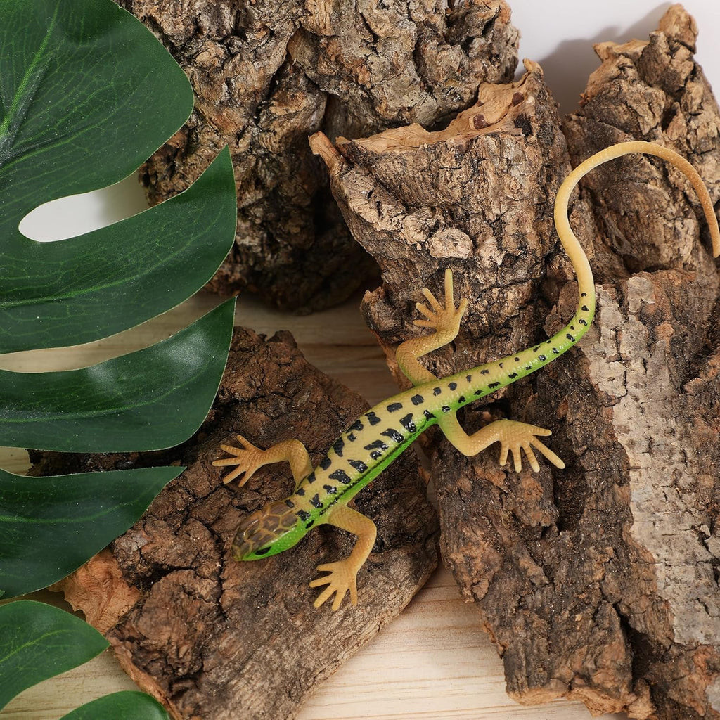 Alipis 4pcs Reptile Cork Bark Background: 7. 9" X 3. 2" Natural Wood Cork Bark Decor - Reptile Tank Accessories for Turtles Lizards Bearded Dragons Chameleons (Random Shape)
