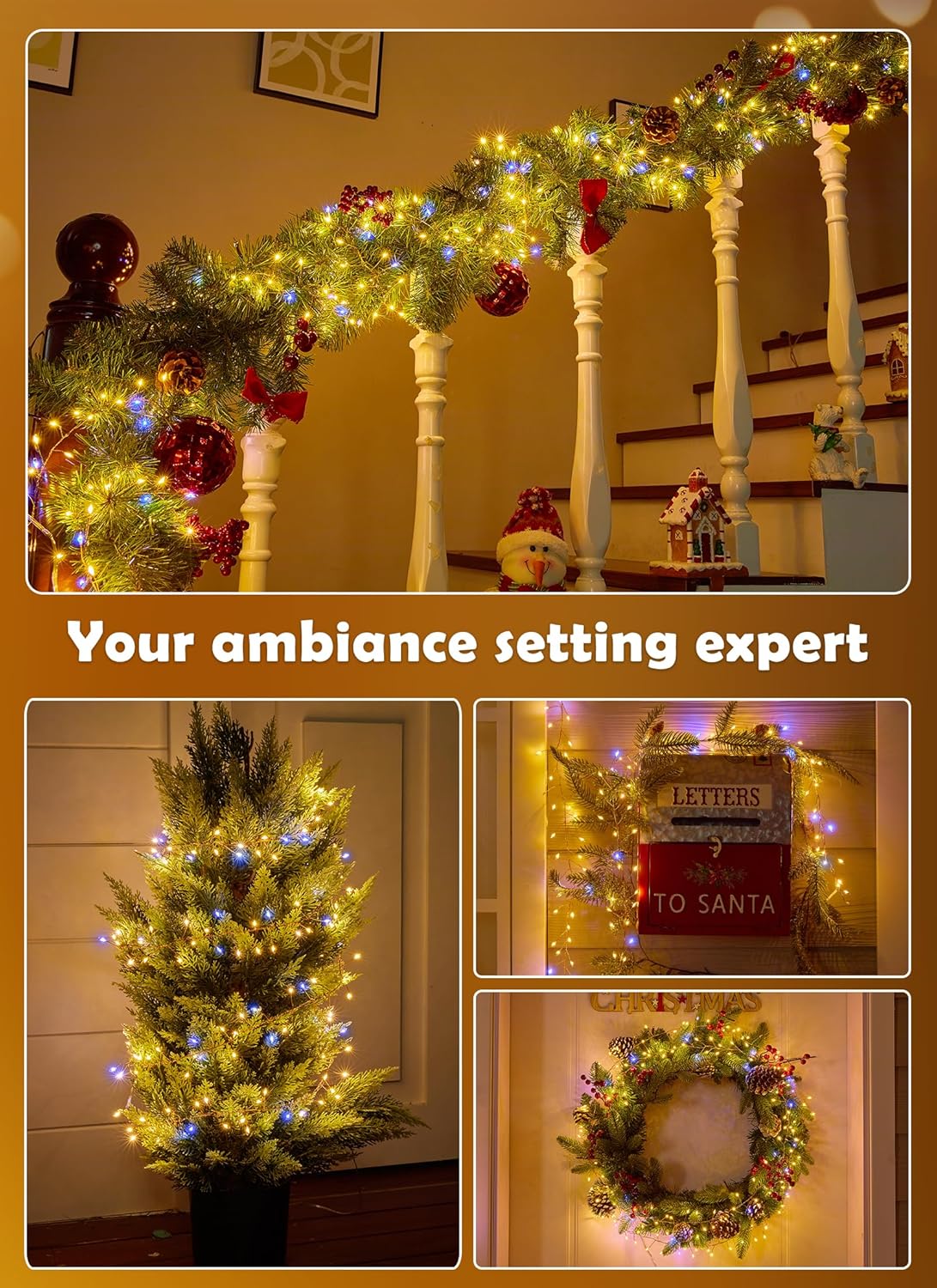 Twinkling Fairy Lights Plug in, 10FT 200LED Twinkle Lights - Firecracker String Lights, Christmas Tree Lights Waterproof for Bedroom, Garden, Patio, DIY Wreath, Indoor Outdoor Christmas Decorations
