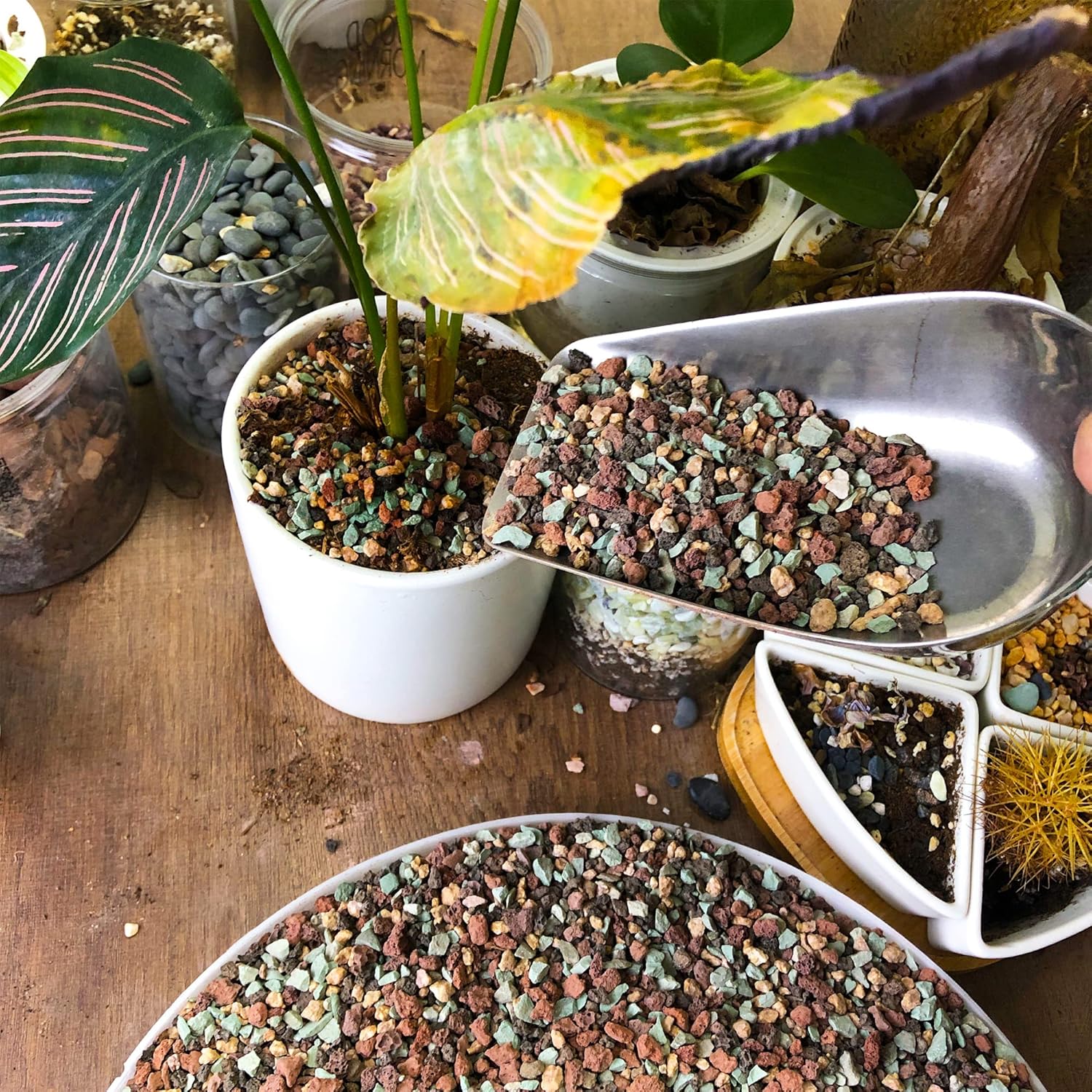 18lb Mix Lava Rocks for Plants in Door -Gravel Pebbles for Bonsai Succulent Cactus Potting Soil and Vase Fillers, Fairy Gardening,Top Dressing