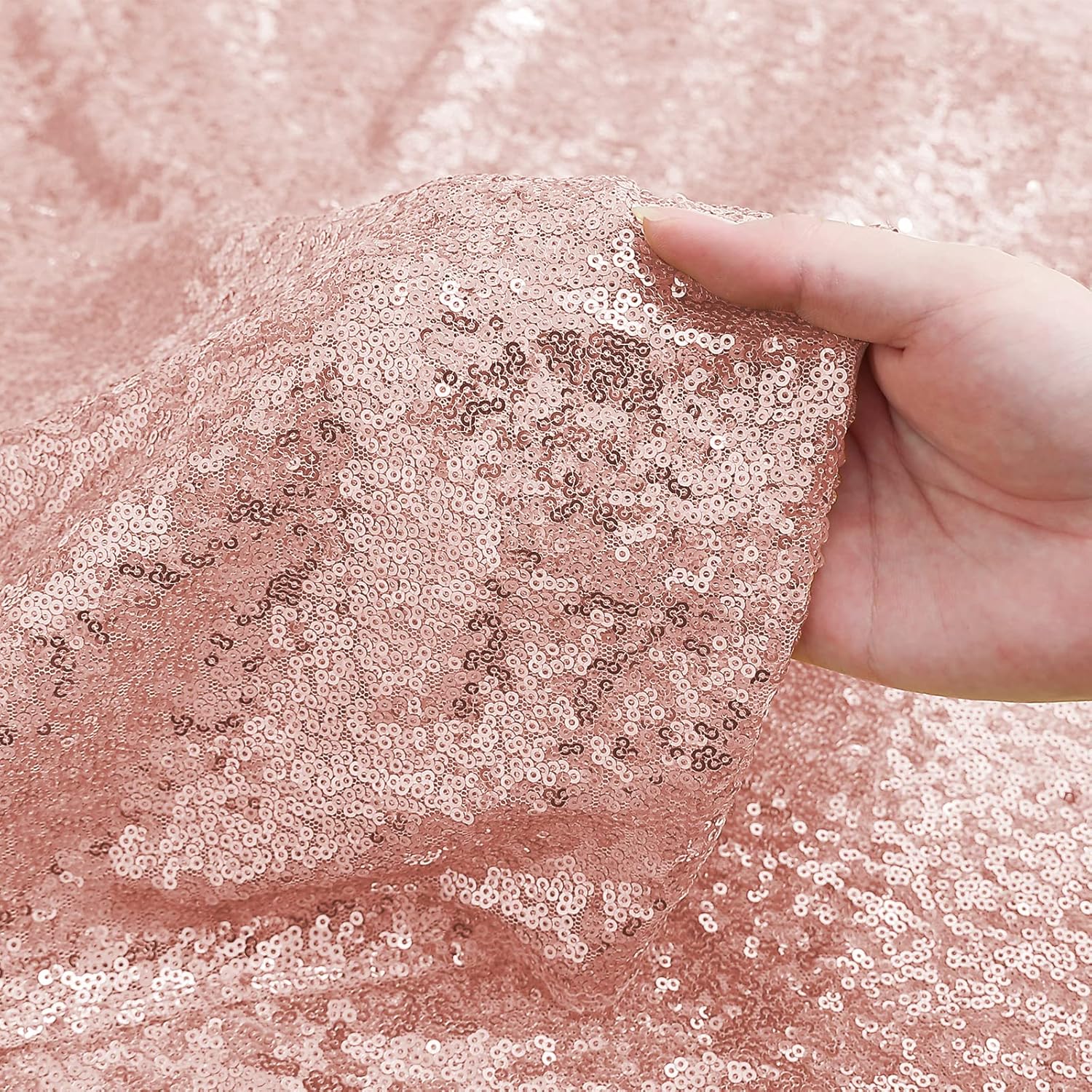 Sugargirl Rose Gold Sequin Backdrop Curtain 4 Panels 2FTx8FT Glitter Rose Gold Background Drapes Sparkle Photography Backdrop for Party Wedding Birthday Wall Decoration