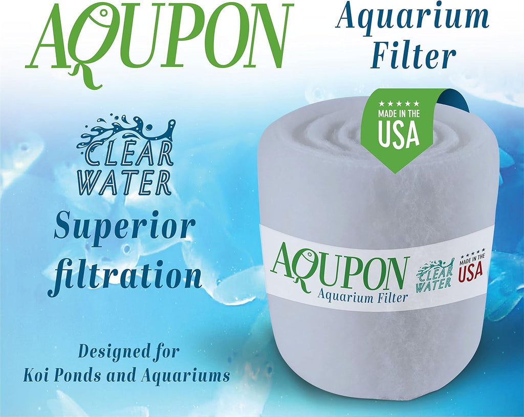 Aquarium Filter Media Pad - Cut to Fit Roll (Dye-Free/Blue Bonded) 0.75 Inch Thickness (10 ft, Dye-Free)