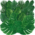 Sggvecsy 56 Pieces 7 Kinds Artificial Tropical Palm Leaves Tropical Leaves Monstera Leaves Safari Jungle Leaf with Stems for Hawaiian Luau Party Beach Table Wedding Shower Birthday Theme Decorations