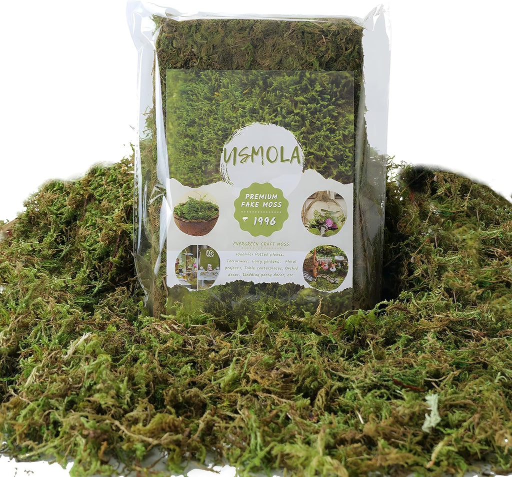 Fake Moss, 8 OZ Green Moss for Potted Plants, Artificial Moss for DIY Crafts Home Decor Table Centerpieces Wedding Decoration (Fresh Green 225gr)