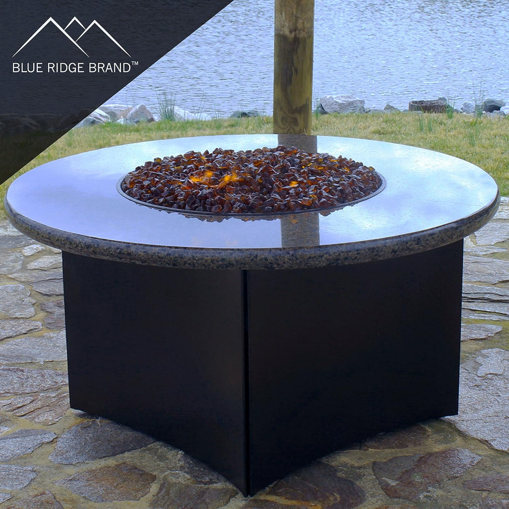 Fire Pit Glass - Fire Glass for Fire Pit - Firepit Glass Rock - Glass Stones - Fire Pit Glass Rocks - Gas & Propane Fire Pit & Fireplace Glass (20 Pound, Amber)