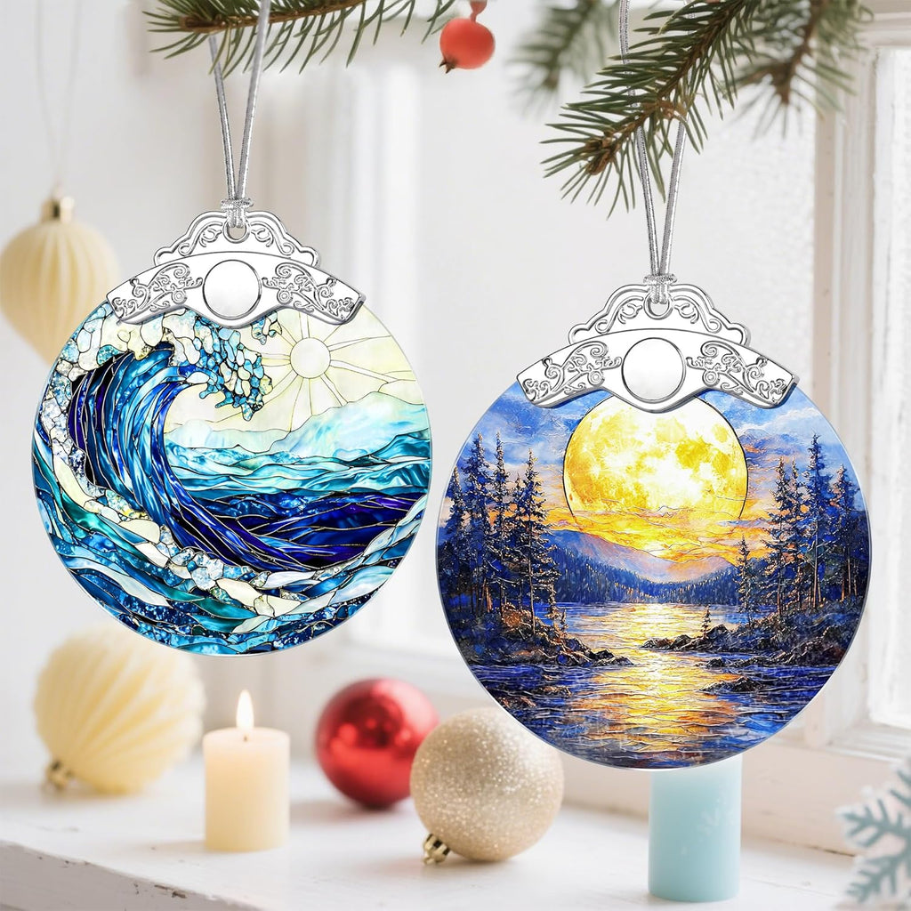 Full Moon Christmas Ornaments, Christmas Decorations, Hanging Ornaments for Tree, Holiday Decor, Holiday & Xmas Gifts, Gifts for Friends, Coworkers, Neighbors