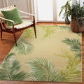 Liora Manne Marina Indoor/Outdoor Power Loomed Synthetic Blend Low Profile Area Rug - Transitional Border Botanical Beach Colorful (Palm Border Sisal) (4'10" x 7'6")