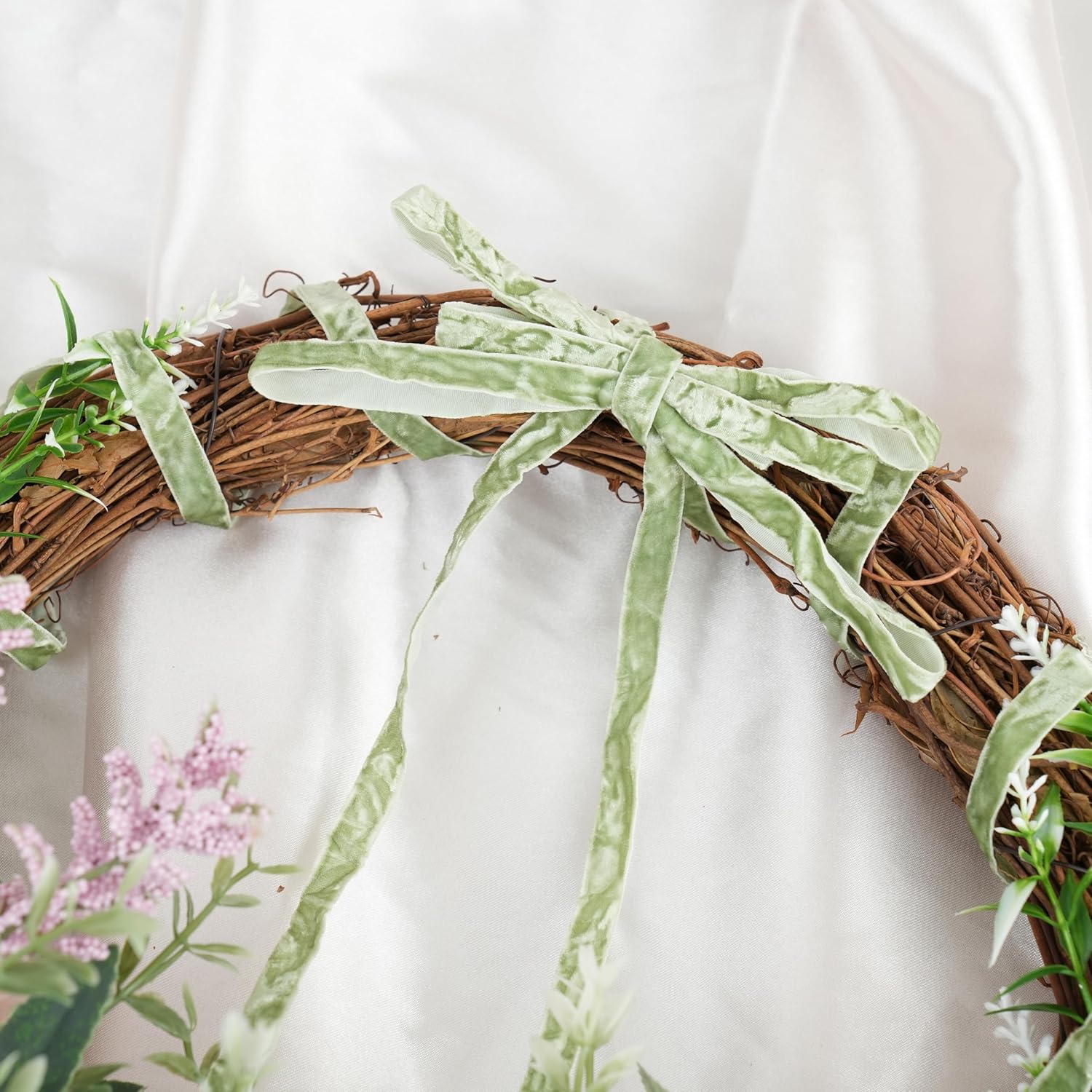 MAYREEL 3/8 Inch Sage Green Crushed Velvet Ribbon Olive Green Vintage for Flower Bouquet Gift Wrapping Wedding Invitations Crafts Christmas Decorations Party 25 Yards