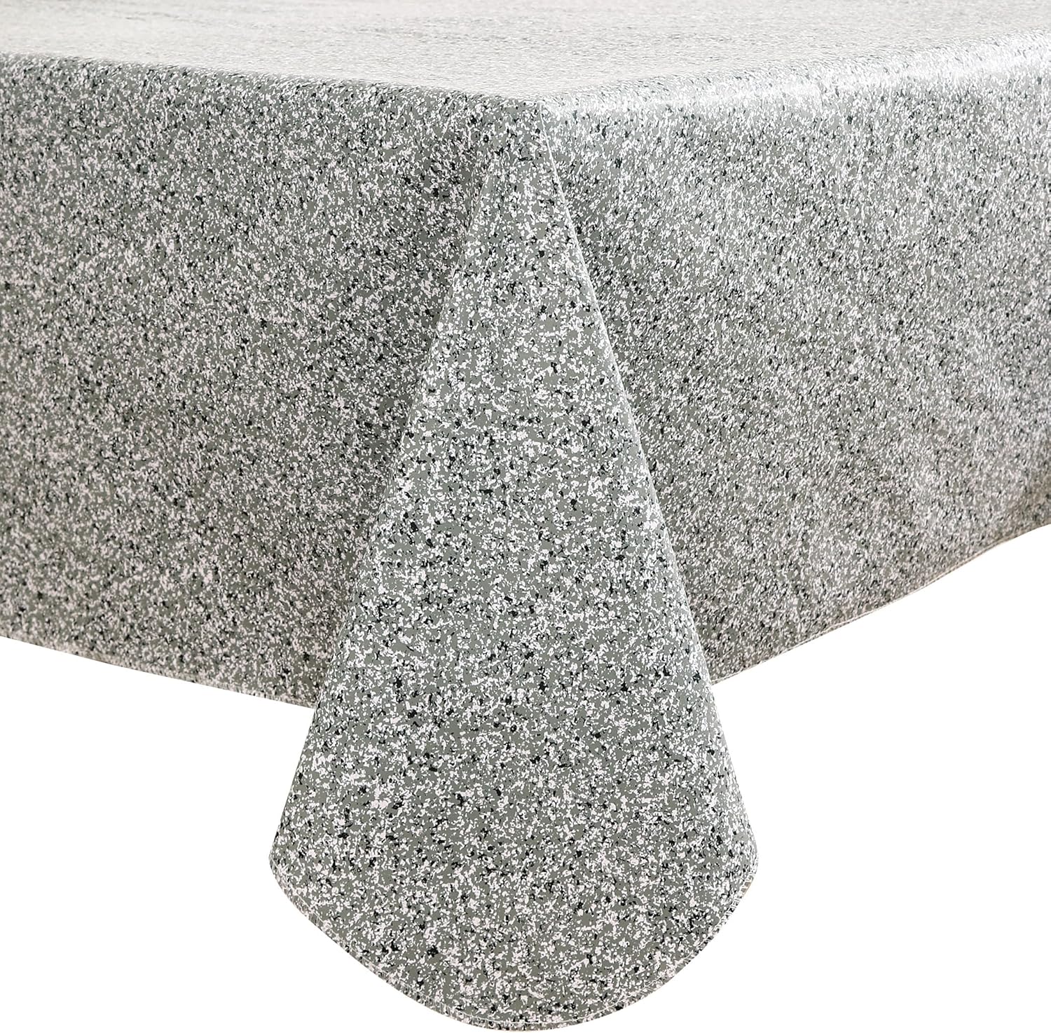 Walrus Heavy Duty Vinyl Tablecloth with Flannel Backing Waterproof Oil-Proof Plastic Table Cloth Stain-Resistant Wipeable Rectangle or Square Table Cover for Indoor and Outdoor (Grey, 60X102 Inch)